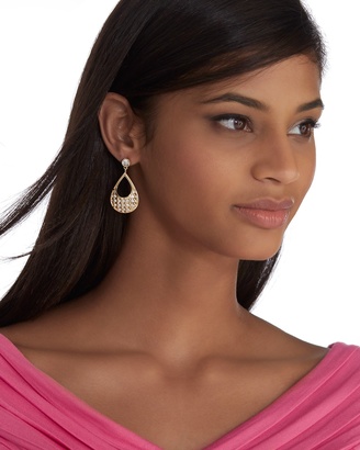 White House Black Market Golden Crystal Pave Teardrop Earrings