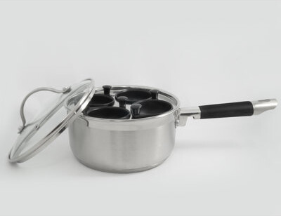 Cook Pro Professional 4 Cup Nonstick Stainless Steel Egg Poacher