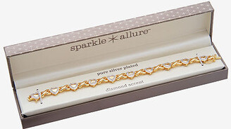 Sparkle Allure Mom Diamond Accent 18K Gold Over Brass 7.25 Inch Heart Tennis Bracelet