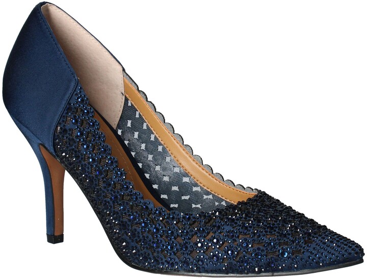 navy peep toe pumps