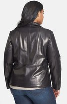 Thumbnail for your product : Ellen Tracy Stand Collar Leather Scuba Jacket (Plus Size)