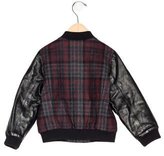 Thumbnail for your product : Bonpoint Boys' Leather Paneled Plaid Jacket