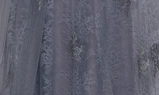 La Femme Floral Lace & Tulle Gown