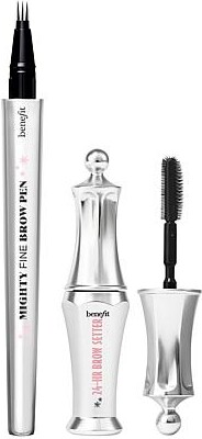 Benefit Cosmetics Mighty Fine Brow Pen & Brow Setter Mini 2pc Set - Shade 5 Cool Black-Brown