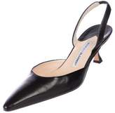 Thumbnail for your product : Manolo Blahnik Carolyne Leather Pumps