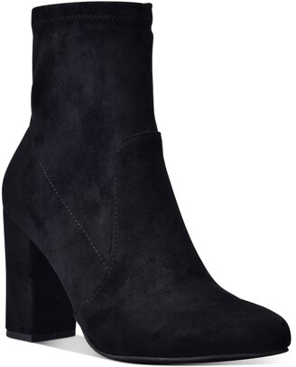 black suede sock bootie