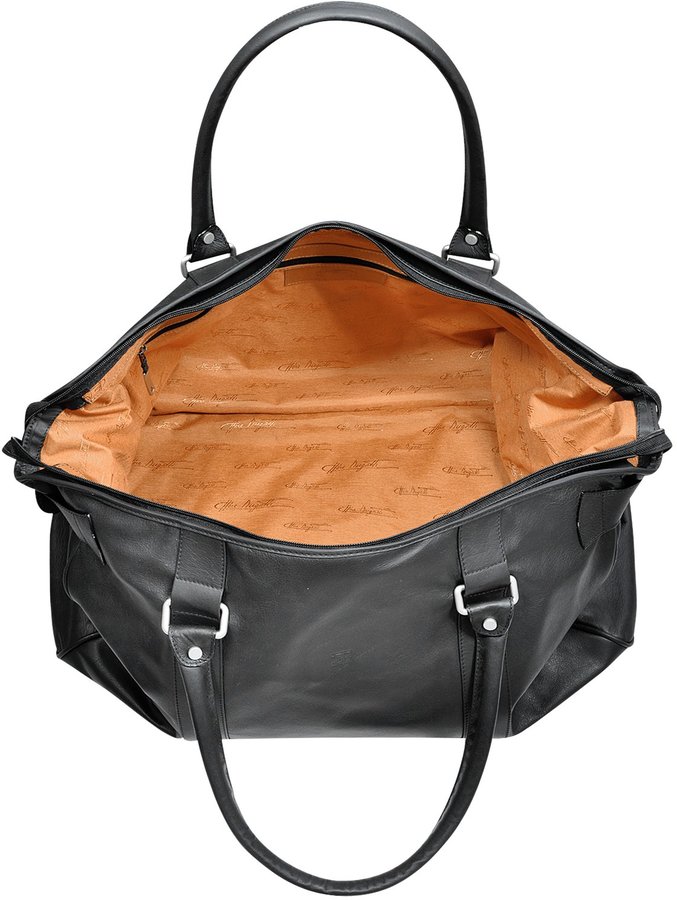 Bugatti Large Black Leather Weekender bag ShopStyle Travel Duffels