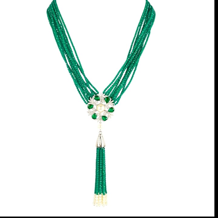 Tote London Jade Green Layered Necklace