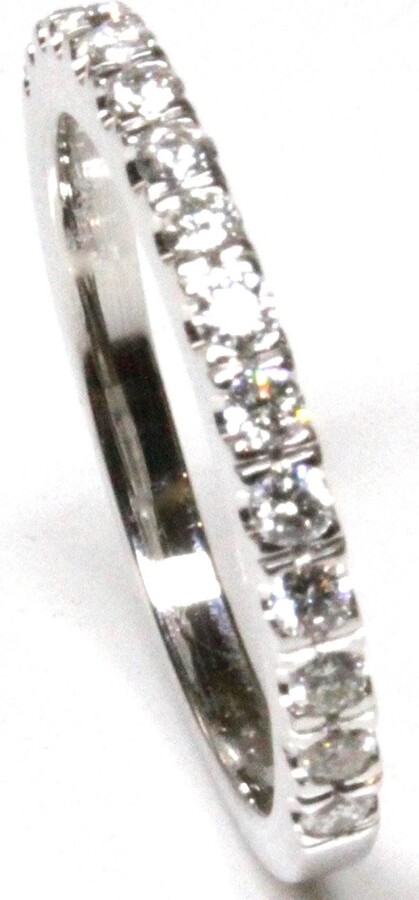 0.4 Ctw Natural Diamond | G, Si1-Si2 Wedding Ring/Solid 14K 18K Gold Half Eternity Stackable Bridal Band 2mm Pave Set Anniversary