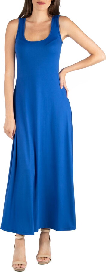 24/7 Comfort Apparel Women’s Slim Fit A Line Sleeveless Maxi Dress