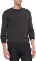 Thumbnail for your product : Vince Birdseye Long-Sleeve Crewneck Sweater, Black