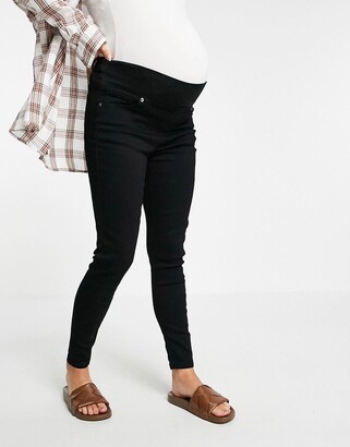 Don't Think Twice DTT Maternity Ellie under the bump skinny jeans in black