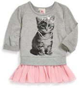 Thumbnail for your product : Jenna & Jessie 'Kitty' Ruffle Hem Sweatshirt (Toddler Girls, Little Girls & Big Girls)