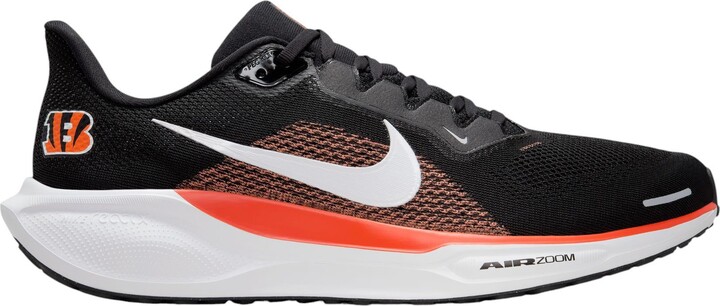 Nike Pegasus 41 Bengals Running Shoes, Men's, M7/W8.5, Black/White/Orange