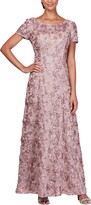 Thumbnail for your product : Alex Evenings Petite Rosette Lace A-Line Gown