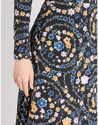 See by Chloe Floral-print draped crepe skirt