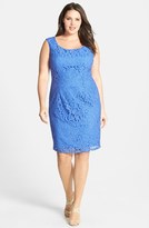 Thumbnail for your product : Adrianna Papell Sleeveless Lace Sheath Dress (Plus)