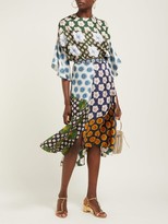 Thumbnail for your product : Biyan Miyana Floral-print Silk Skirt - Navy Multi