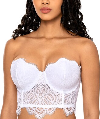 Lace Wired Strapless Bandeau Bra A-E