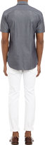 Thumbnail for your product : Barneys New York Honeycomb-Pattern Jacquard Short-Sleeve Shirt