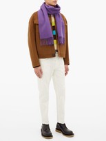 Thumbnail for your product : Acne Studios Holmes Logo-label Brushed Wool-twill Scarf - Purple