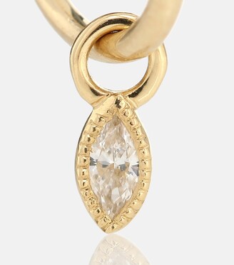 Maria Tash 18kt Yellow Gold Single Hoop Earring With Diamonds