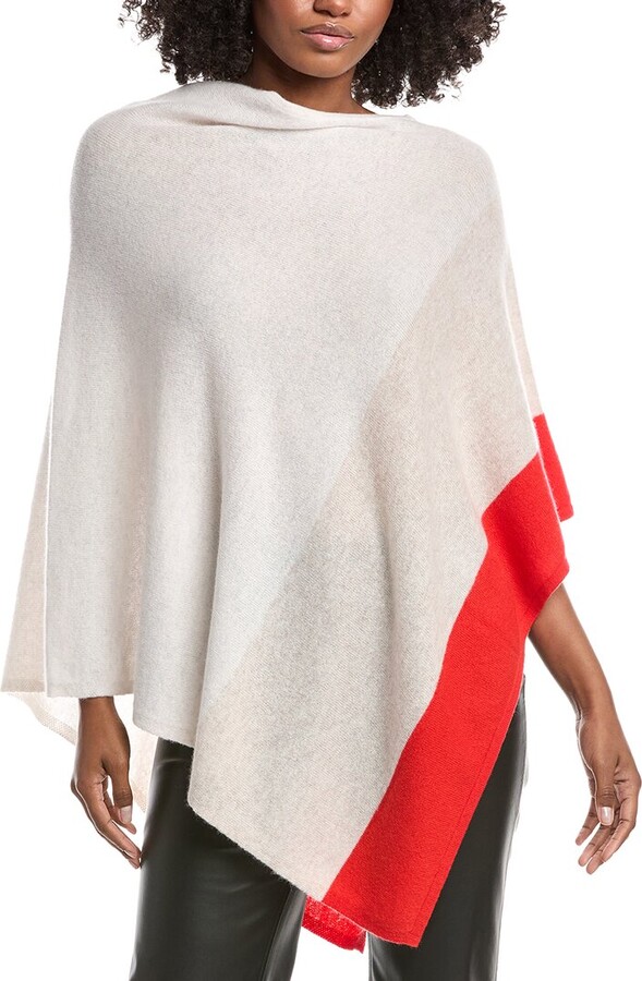Forte Cashmere Colorblocked Cashmere Poncho