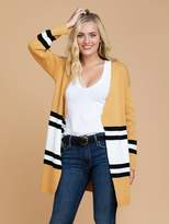 Thumbnail for your product : Goodnight Macaroon 'Linda' Yellow Color Block Open Cardigan