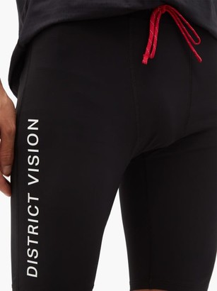 District Vision Tomtom Logo-print Stretch-jersey Shorts - Black