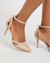 Thumbnail for your product : Carvela krisskross pointed mid heel shoes in beige with ankle strap