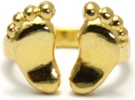 Etsy 24K Gold Baby Foot Ring 99.9% Pure Gold 1st Year Birthday Ring 3.75 Grams