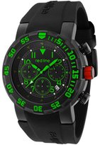 Thumbnail for your product : Redline Red Line Men's RPM Chronograph Black Dial Black IP Case Green Accents Black Siliocne