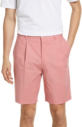 VINTAGE 1946 Men's Pink Washed Stoned & Beaten Flat Front Cotton Chino Shorts 34 
