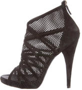 Thumbnail for your product : Barbara Bui Peep-Toe Mesh Ankle Boots