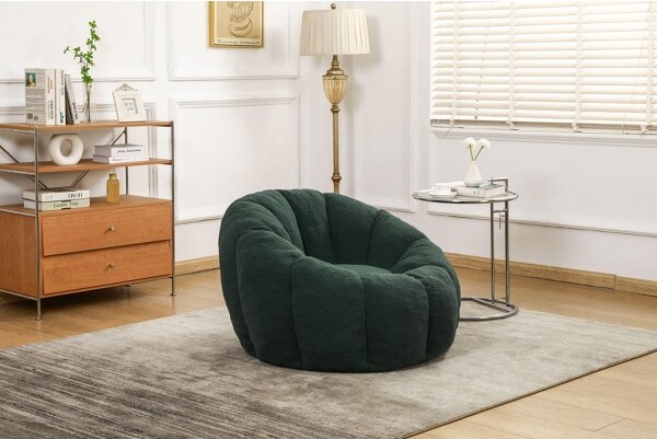 Sapphtopaz1PCBeanBagChairwithMemoryFoam,ErgonomicCouchwithArmrest,BeanBagChairsforAdultsandKids,CouchesforLivingRoom,Green