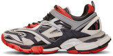 Thumbnail for your product : Balenciaga Grey and Red Track.2 Open Sneakers