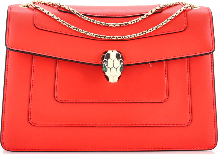 Bvlgari Serpenti Forever Square Shoulder Bag Leather Medium