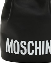 Thumbnail for your product : Moschino Logo Printed Leather Bucket Bag