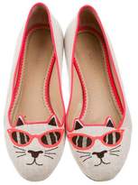 Thumbnail for your product : Charlotte Olympia Woven Kitty Flats
