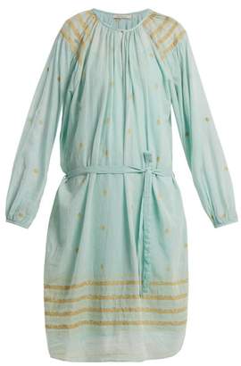 Mes Demoiselles Tenerife Embroidered Cotton Dress - Womens - Blue