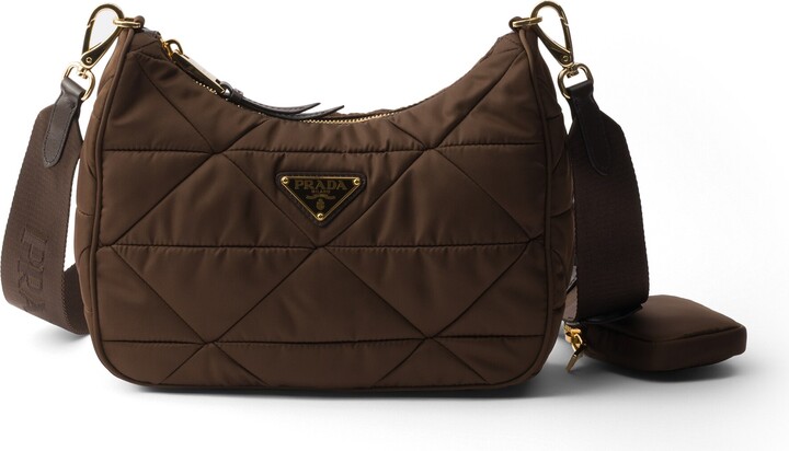 Prada Padded Re-nylon Shoulder Bag Woman Burnt Brown