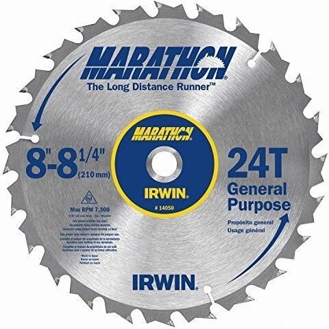 Irwin Marathon 8-1/4 in. D X 5/8 in. Carbide Miter and Table Saw Blade ...