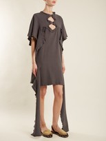 Thumbnail for your product : J.W.Anderson Cut-out Distressed Cotton-jersey Dress - Dark Grey