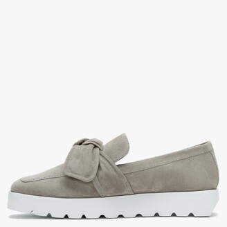 Kennel + Schmenger Nina Grey Suede Knotted Loafers