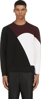 Thumbnail for your product : Neil Barrett Burgundy Colorblocked Neoprene Sweater