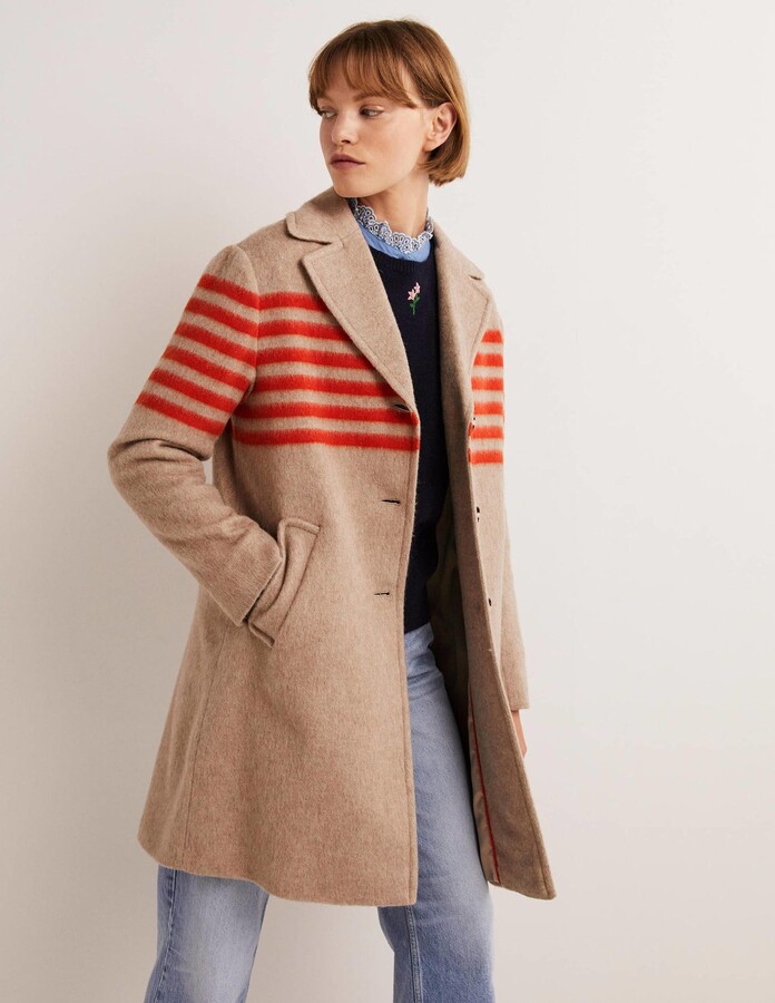 Boden Italian Wool Stripe Coat ShopStyle