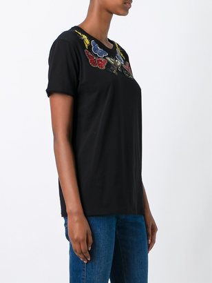 Alexander McQueen embroidered butterfly T-shirt - women - Cotton/Polyester/glass - 38