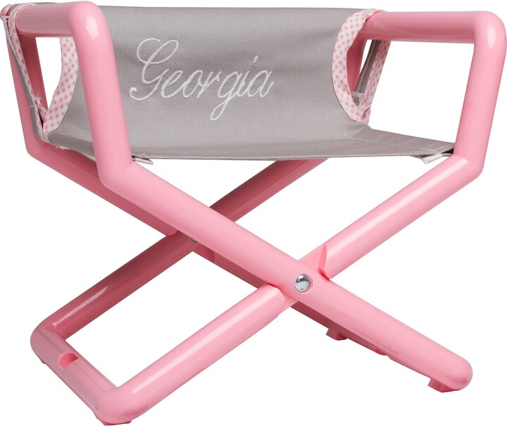 Children's Own Personalized Director Chair Even Toddler's Can Carry Everywhere. Outdoor Children's Furniture. Made in The Usa. Gray/Pink