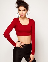 Thumbnail for your product : ASOS 90's Crop Top with Long Sleeve