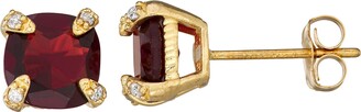 Designs by Gioelli 10k Gold Gemstone Diamond Accent Stud Earrings